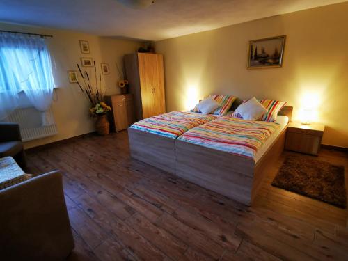 1 dormitorio con 1 cama grande en una habitación en Apartament Aldi en Bielsko-Biala