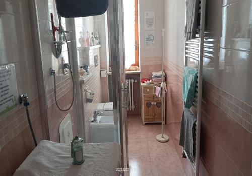 mała łazienka z umywalką i toaletą w obiekcie La Magnolia B&B w mieście Gassino Torinese