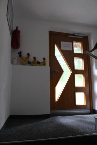 a room with a door with a lightning bolt on it at Aktivurlaub Morandell in Sölden