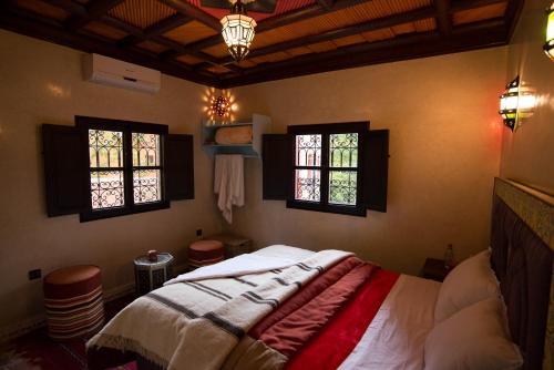 Cama o camas de una habitación en Riad Jnane Imlil