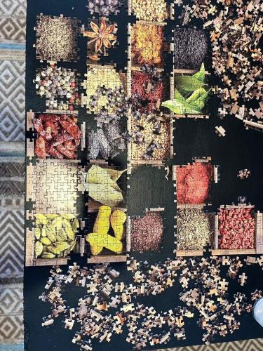 a collage of different items on a table at Peniche Hostel in Peniche