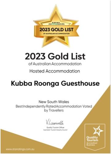 a gold list of australian associationisted associationulated commemorationowment gold at KUBBA ROONGA GUESTHOUSE - Boutique Luxury Spa Retreat & Gardens - Blue Mountains in Blackheath