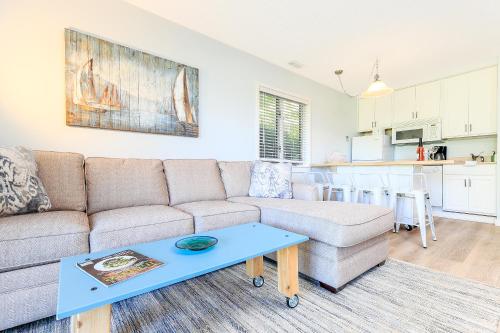a living room with a couch and a table at The Shores in Williamsburg