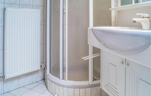 een badkamer met een wastafel en een douche bij Awesome Apartment In Fgen With House A Mountain View in Fügen