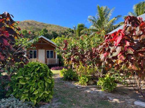 Naviti Island的住宿－Mai Sunset Island Resort，前面有一堆植物的房子
