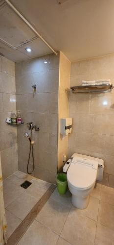 a bathroom with a toilet and a shower at Mizo Hotel in Seoul