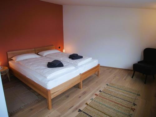 Giường trong phòng chung tại Alte Seifensiederei - Lallaji