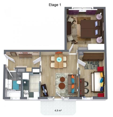 a floor plan of a apartment at 2BR-Apartment in Herzogenaurach in Herzogenaurach