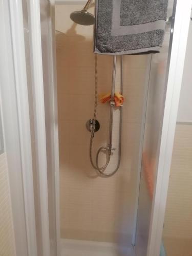 a shower in a bathroom with a shower at Casa Vacanza Molise in Castelpetroso