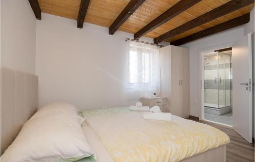 Un dormitorio con una cama grande y una ventana en 3 Bedroom Nice Home In Zmijavci, en Zmijavci