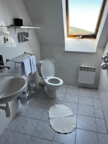 Koupelna v ubytování Hotel Figura