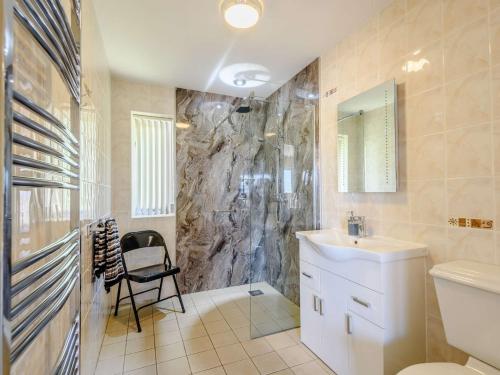 a bathroom with a sink and a toilet at 2 bed property in Bala 86963 in Llandderfel