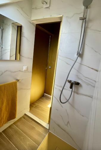 un bagno con doccia e lavandino di Villa Tilanga a Saint-François