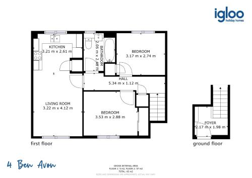 a floor plan of a house at 4 Ben Avon in Aviemore
