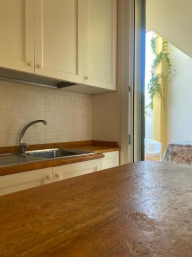 a kitchen with a sink and a counter top at V Appartamenti in Baia Verde