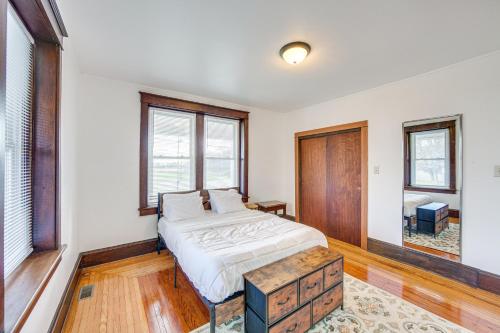 a bedroom with a large bed and windows at Lovely Lancaster Studio in Walkable Location! in Lancaster