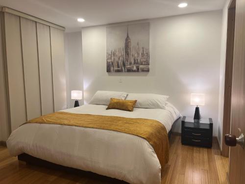 Posteľ alebo postele v izbe v ubytovaní Exclusivo Apartaestudio Paipa!
