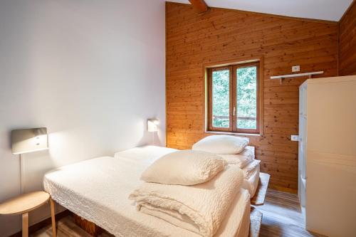 a room with two beds and a window at Auberge de Jeunesse HI La Clusaz in La Clusaz