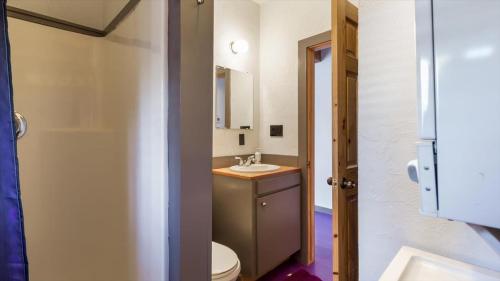 La salle de bains est pourvue de toilettes et d'un lavabo. dans l'établissement Mountain Majesty - Newly Remodeled, à Driggs