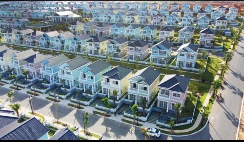 an aerial view of a large group of houses at Villa NovawoRld Phan Thiết in Bình Sum