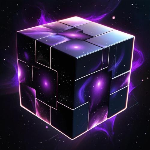 une illustration d'un cube dans l'univers dans l'établissement الشيخ مبارك, à Balṭîm