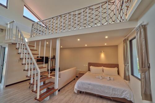 Cama o camas de una habitación en Cliff Villa