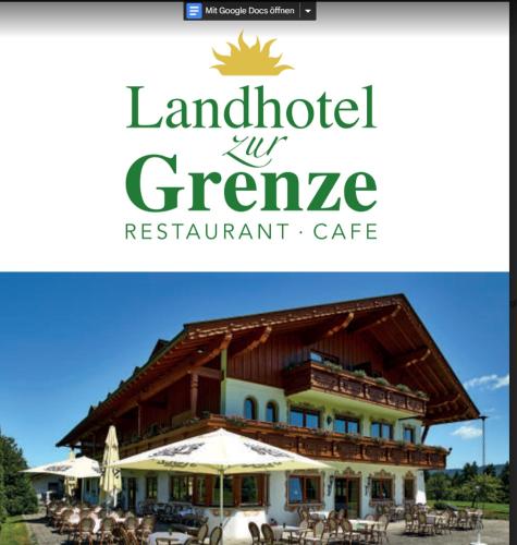 ein Schild für die Vermieter des Restaurantcafés Greenville in der Unterkunft Landpension Sternberg in Grünenbach