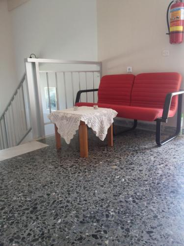 Χώρος καθιστικού στο Patra Rooms Skala Prinou