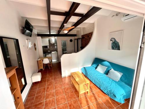 Et opholdsområde på Nuevos Apartamentos frente al mar y a la playa