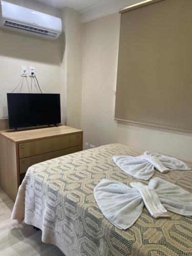 Ένα ή περισσότερα κρεβάτια σε δωμάτιο στο Flat de Luxo - Porto de Galinhas - Resort Beach Class Muro Alto