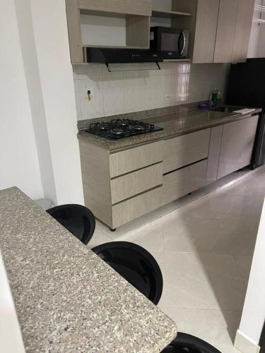 Kuchyň nebo kuchyňský kout v ubytování Apartamentos amueblados, zona céntrica-Cisneros- antioquia