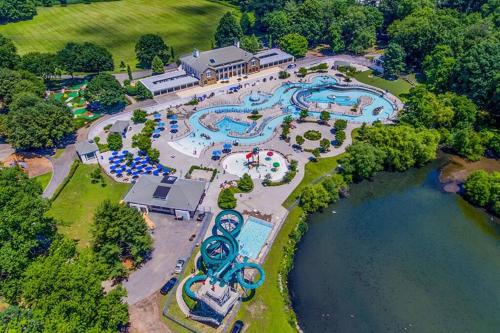 an aerial view of a pool at a resort at Luxury Living in the Heart of NY! in Yonkers