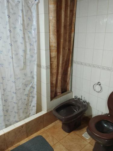 a bathroom with a toilet and a sink at Casa Paganelli Germano in Aristóbulo del Valle