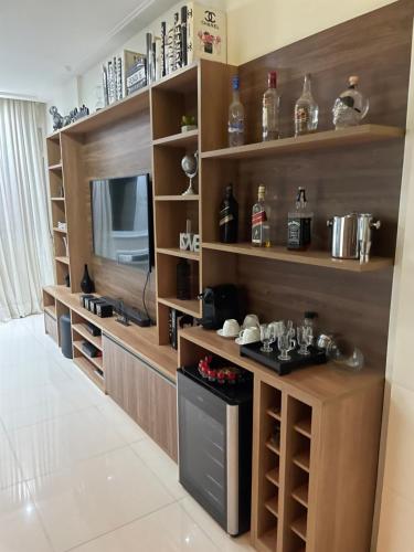 Cuisine ou kitchenette dans l'établissement Apartamento Copacabana Luxo