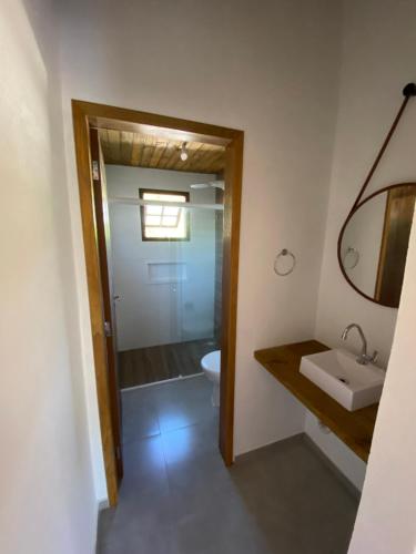 Phòng tắm tại Chalé do Joca
