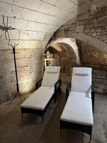 Χώρος καθιστικού στο Gîte AU BOOM COEUR forfait Spa et Petit déjeuner inclus