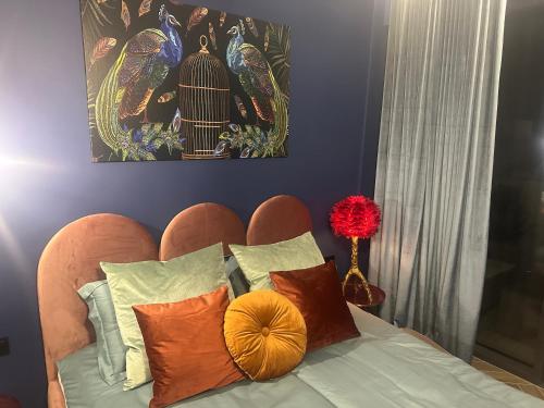 Postel nebo postele na pokoji v ubytování Silence Hanza Tower Szczecin