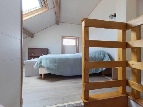 a bedroom with a bunk bed and a ladder at La coco's house in Planchez