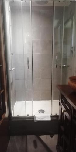 a shower with a glass door in a bathroom at vigne 5 in Brunate