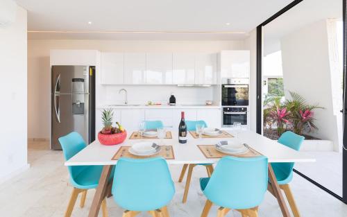 Kuchyň nebo kuchyňský kout v ubytování Tulum Luxury Apartments