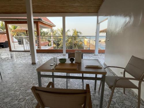 Balkón nebo terasa v ubytování Auberge Mandé