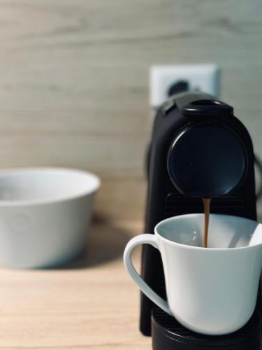 Utensilios para hacer té y café en Stilvolles See Studio - perfekt für 2-3 Gäste