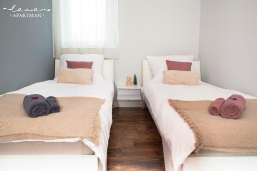 Postel nebo postele na pokoji v ubytování Lana apartman