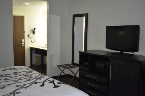 a bedroom with a bed and a television on a dresser at Sleep Inn & Suites West Knoxville in Knoxville