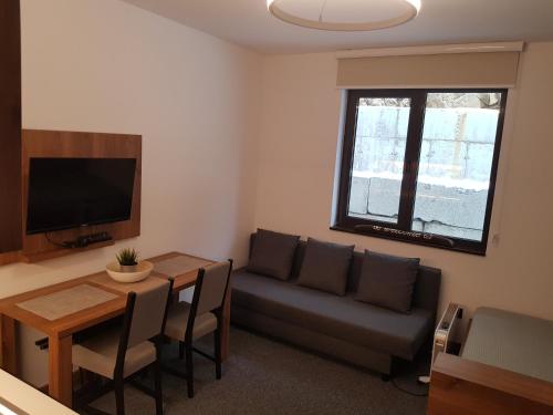 a living room with a couch and a table at PAHULJA Apartman Kopaonik Brzeće in Brzeće