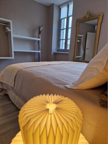 Postel nebo postele na pokoji v ubytování Gîte Carcasso