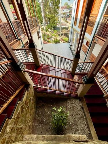 an overhead view of a staircase in a building at Hotel San Miguel de Salento in Salento