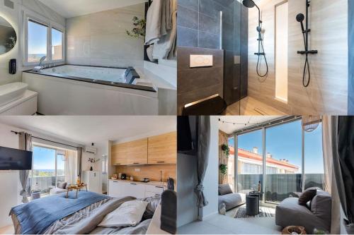 Χώρος καθιστικού στο Sea view & spa suite: 3min beach