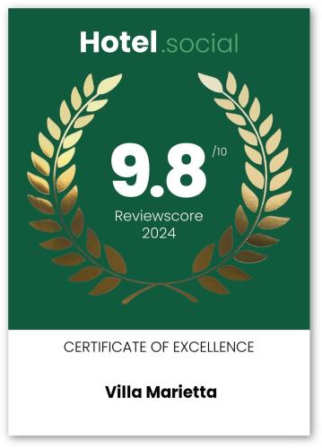 a certificate of excellence with a laurel wreath at Villa Marietta in Sidari