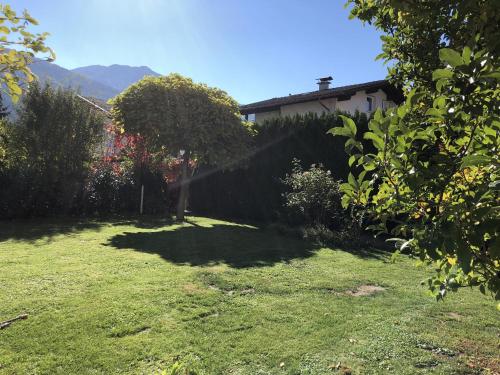 a garden with a tree in the middle of a yard at Gartenstudio Peony in Innsbruck